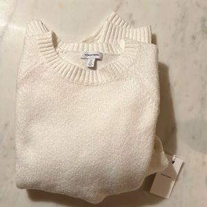 Nordstrom NWT ivory white cable knit wool blend oversized comfy sweater